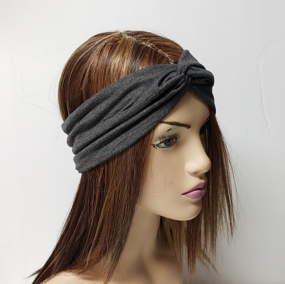 Charcoal Grey Turban Headband, Stylish Turbans